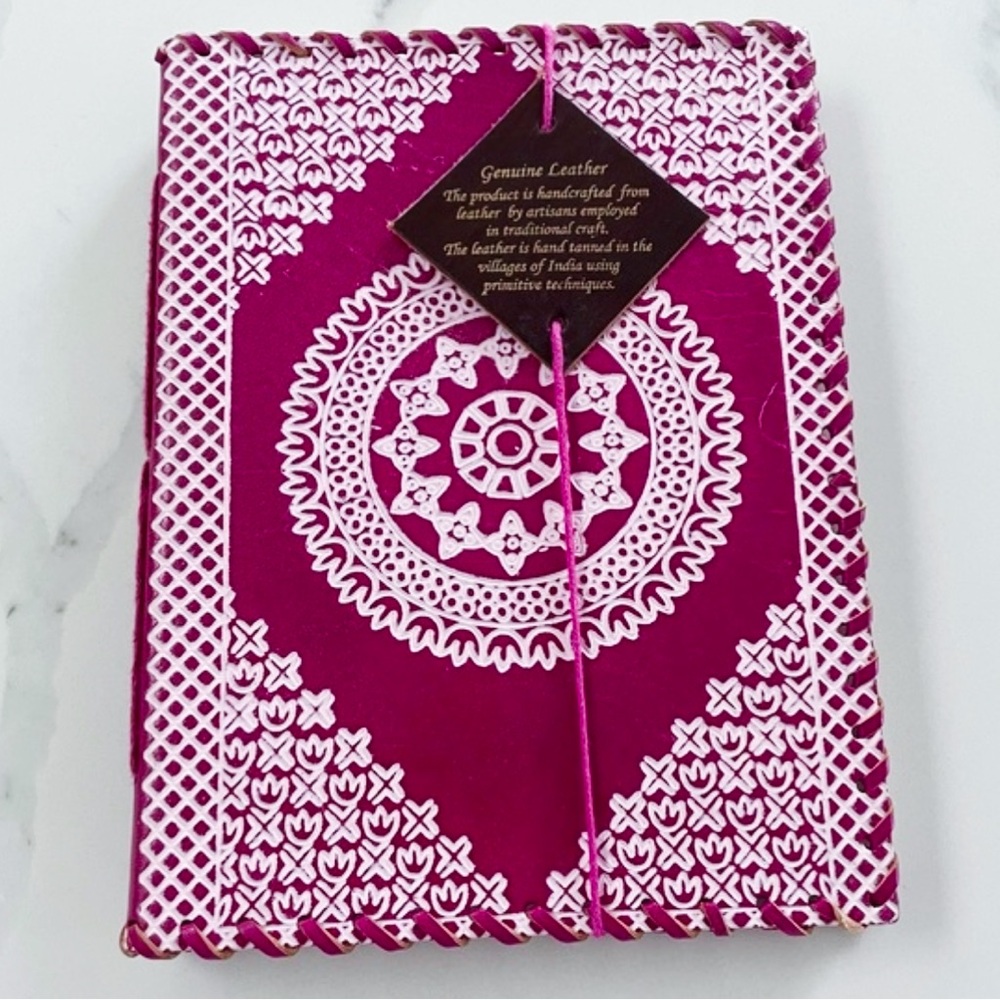Handcrafted Genuine Leather Embossed Journal With Mandala Design